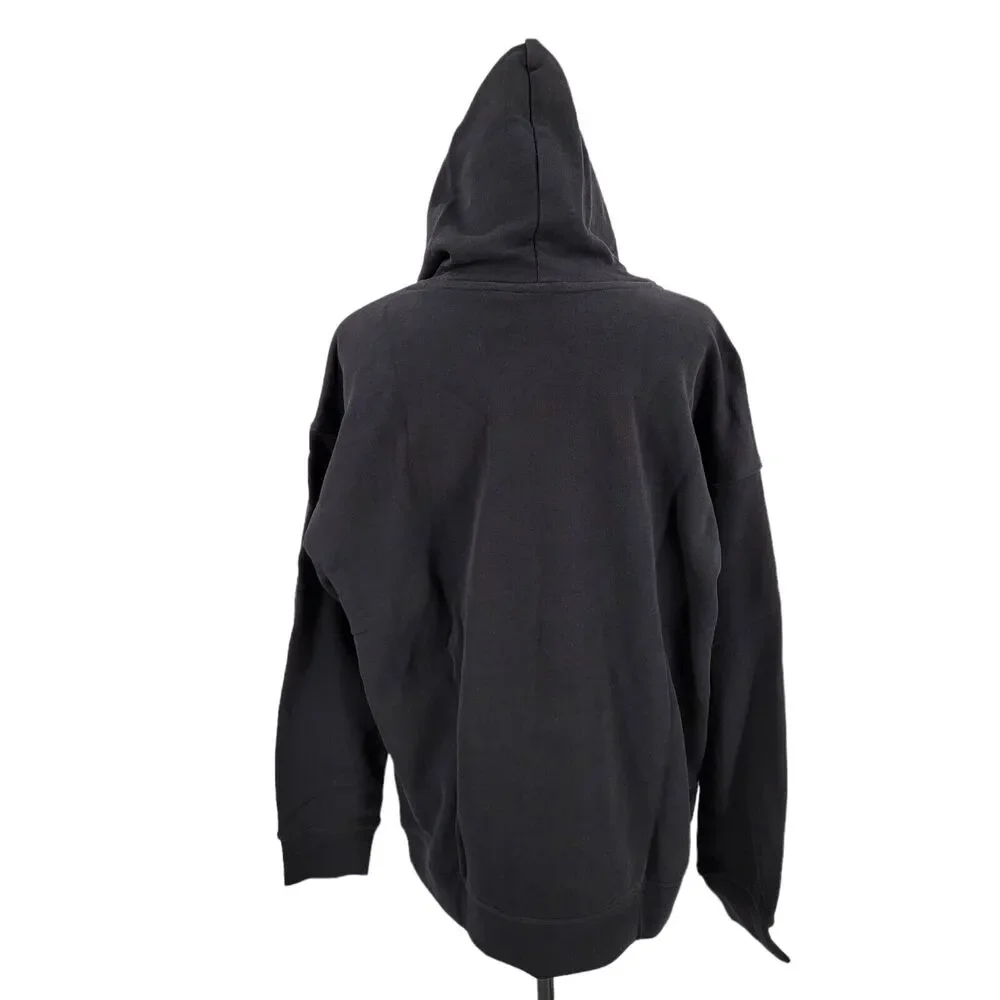 Adidas Originals Hoodie Womens Large Black White Trefoil Pullover Sweatshirt NEW - Picture 6 of 16